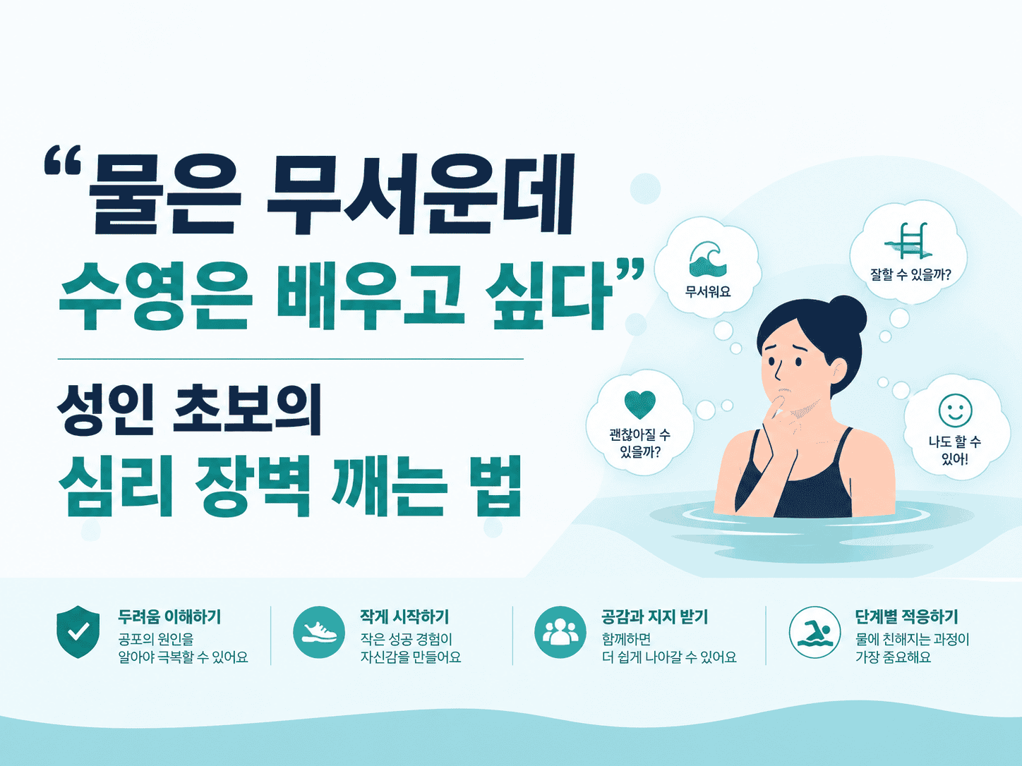 성인 수영 초보 물 공포증 극복하는 5가지 단계별 방법